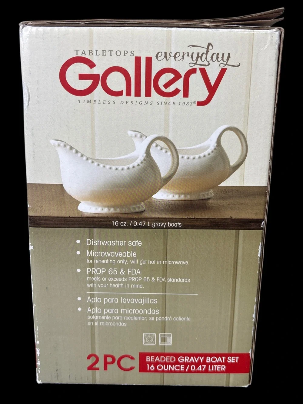 New Tabletops Gallery 2-piece Beaded Gravy Boat Set 16oz